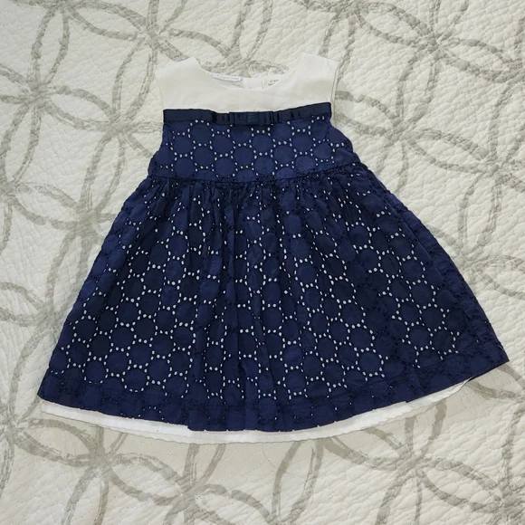 First Impressions Dresses Baby Girl Navywhite Eyelet Dress